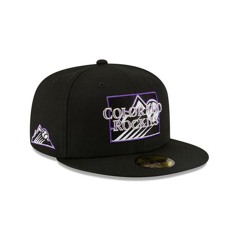 MLB Colorado Rockies Local 59Fifty Fitted (VAD3954) - Black New Era Caps